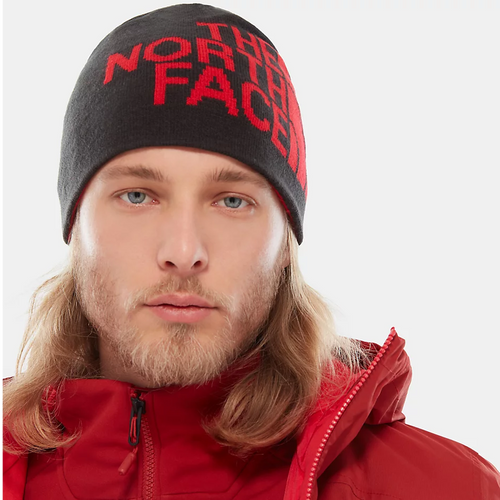 Dwustronna czapka zimowa The North Face Reversible TNF Banner beanie red / black (T0AKNDHX9)