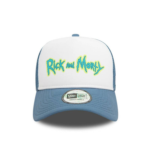 New Era Trucker Cap Character Rick&Morty Wordmark white-blue