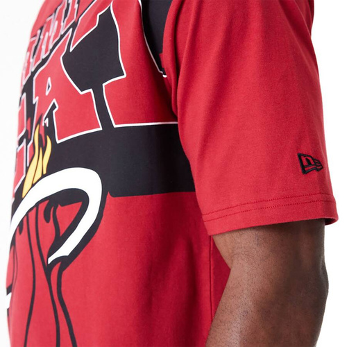 New Era koszulka męska NBA Large Wordmark Miami Heat Oversized T-Shirt red