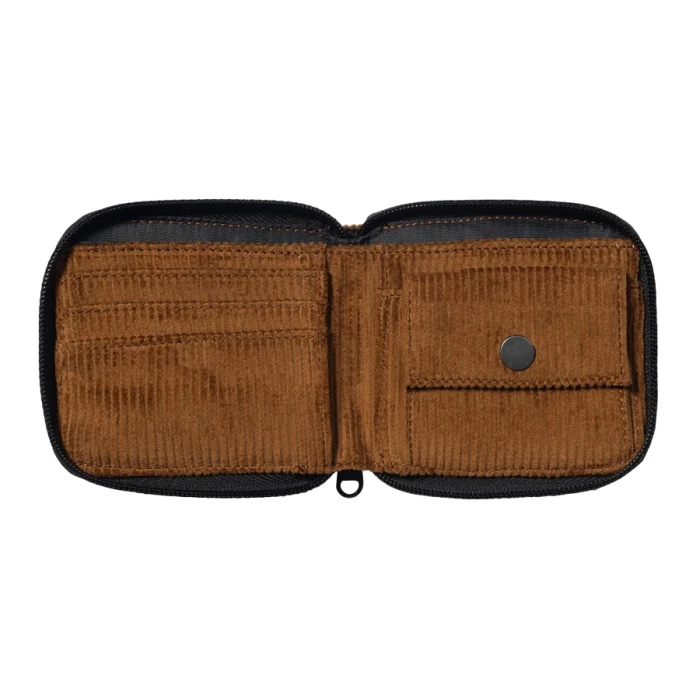 Carhartt WIP portfel Flint Zip Corduroy Wallet deep h brown