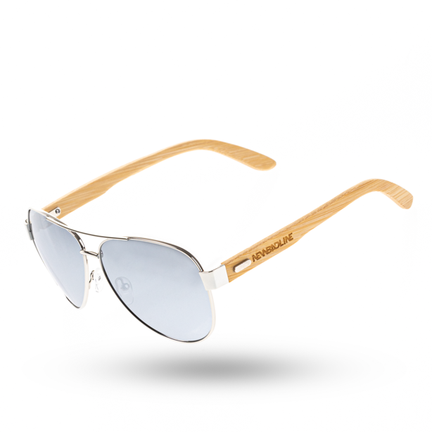 NewBadLine okulary przeciwsłoneczne Patrol Bamboo Polarized wood / silver-mirror