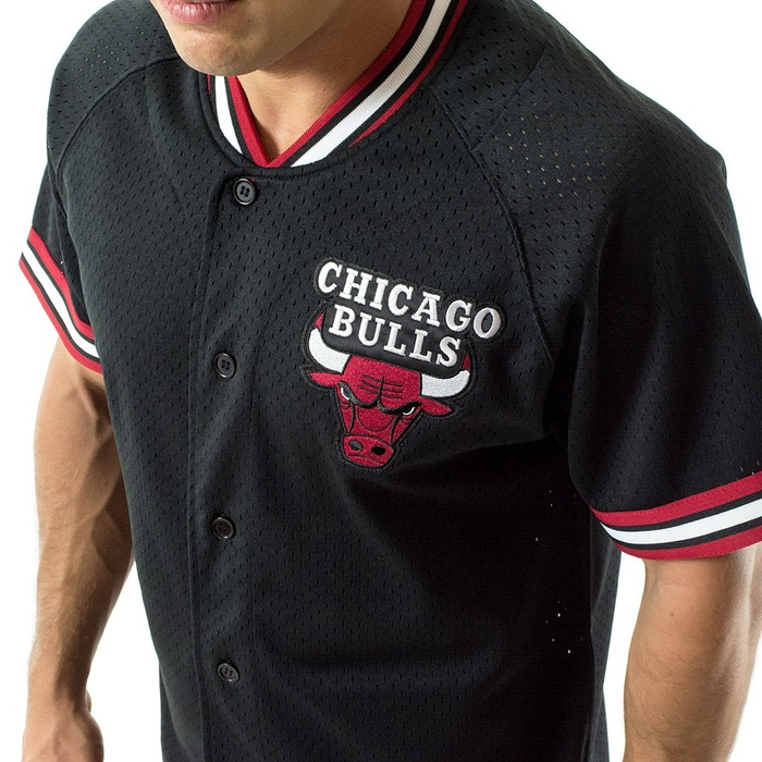 Koszulka męska Mitchell and Ness Seasoned Pro Mesh Button Front Chicago Bulls black