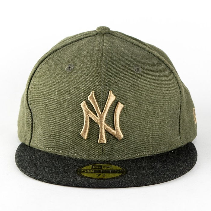 New Era fitted cap MLB Heather Contrast New York Yankees olive / black 59FIFTY 