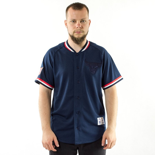 Mitchell and Ness Seasoned Pro Mesh Button Front Chicago Bulls navy