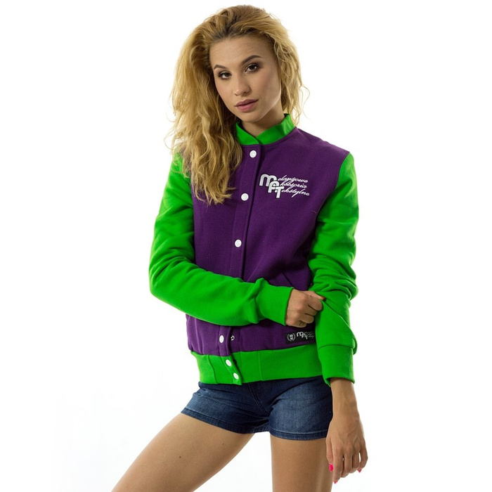 Melanżowe Akcesoria Tekstylne sweatshirt WMNS Varsity Scirpt Logo purple / green 