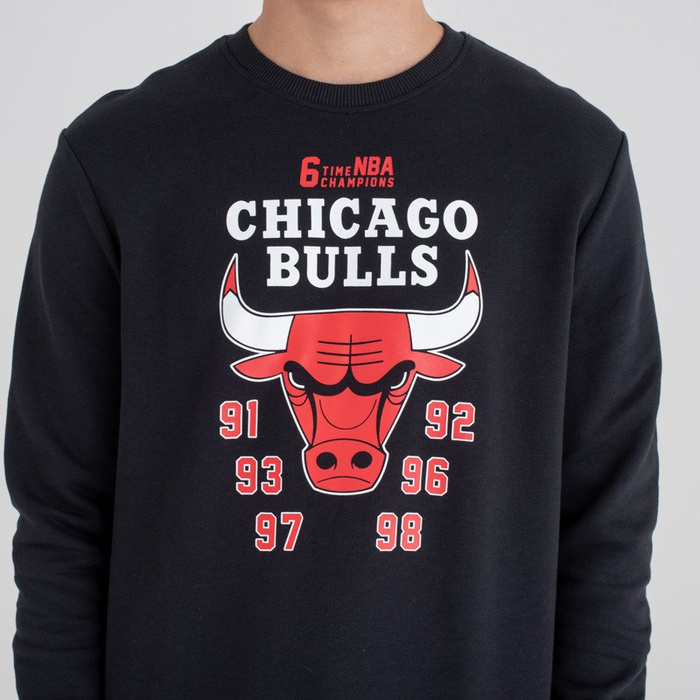 Bluza męska New Era crewneck NBA Team Champion Chicago Bulls black