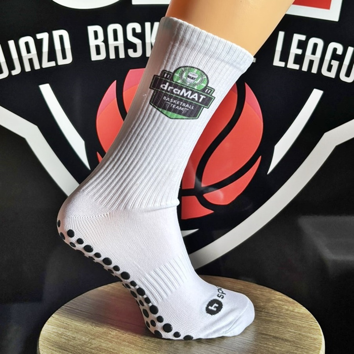 Skarpety koszykarskie hSports x MAT Wear draMAT Classic Logo white