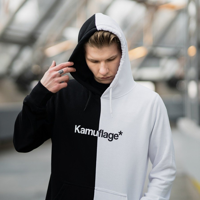 Kamuflage sweatshirt hoody Yin Yang black / white
