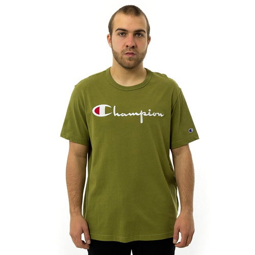 Koszulka męska Champion t-shirt Reverse Weave Embroidered Script Logo Tee khaki (210972/S19/GS543)