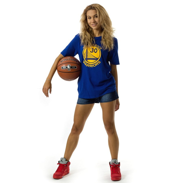 Koszulka damska Nike t-shirt Icon Name & Number Golden State Warriors Steph Curry blue / yellow (EZ2B711F1-NDJ)