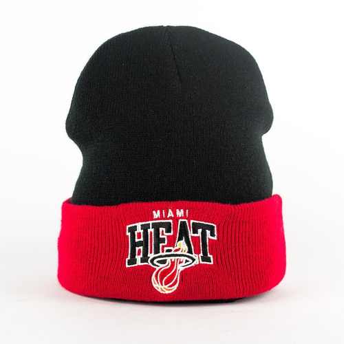 Czapka zimowa Mitchell and Ness Arched Cuff Knit Miami Heat black / red