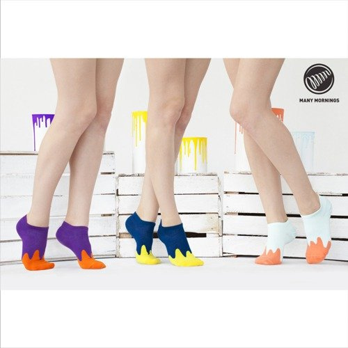 Many Mornings socks Melted navy blue / yellow