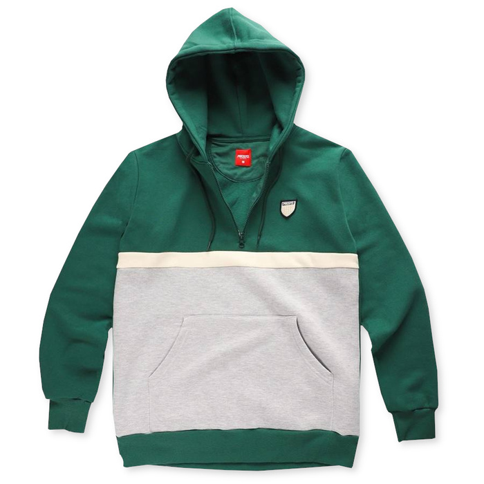 Bluza męska z kapturem Prosto Klasyk half-zip hoodie Halftone dark green / grey