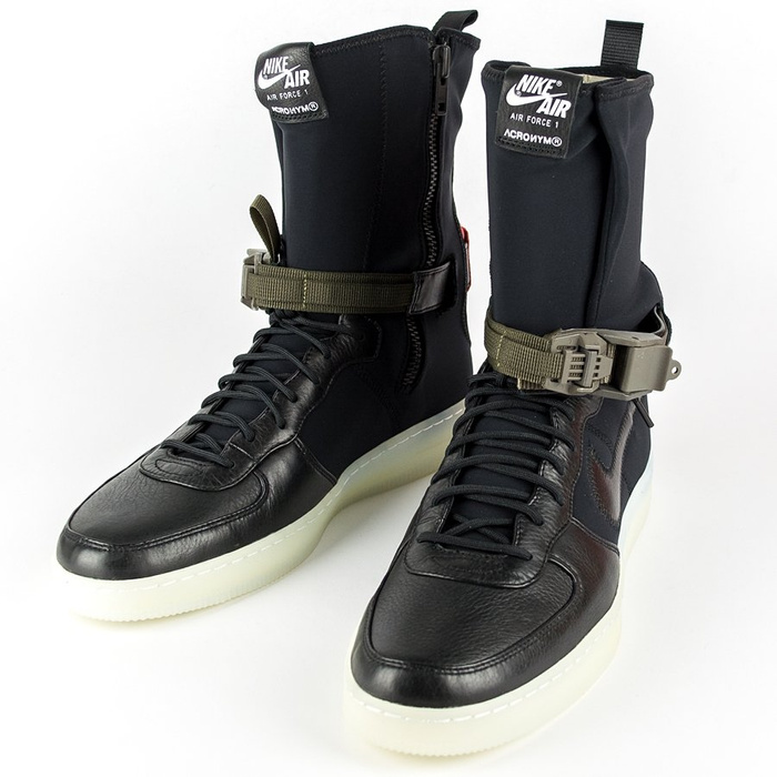 NikeLAB x Acronym Air Force Downtown 1 Hi SP black / black - bright crimson (649941-006)