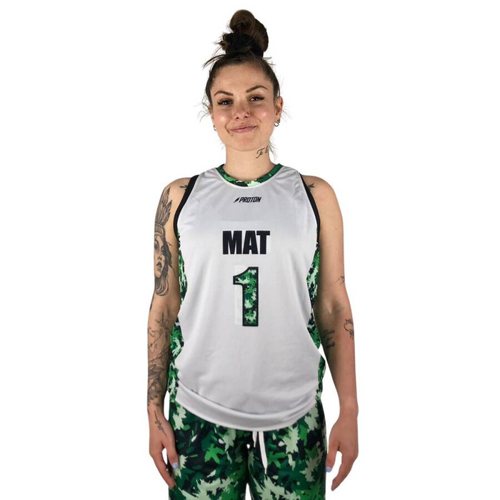 Proton x Melanżowe Akcesoria Tekstylne x MAT Wear dwustronny damski komplet koszykarski Bottle Camo white / black / camo