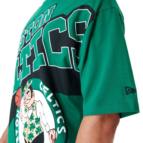 New Era koszulka męska NBA Large Wordmark Boston Celtics Oversized T-Shirt green