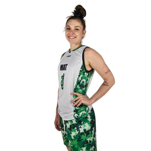 Proton x Melanżowe Akcesoria Tekstylne x MAT Wear dwustronna damska koszulka koszykarska Bottle Camo white / black / camo