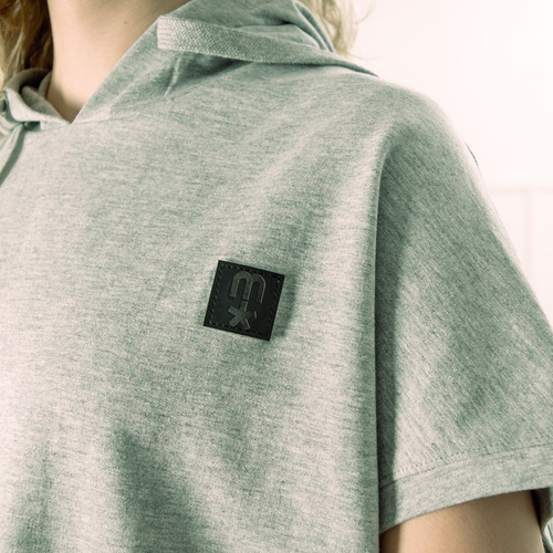 MLimited Leather Patch WMNS Vest Hoody grey heather