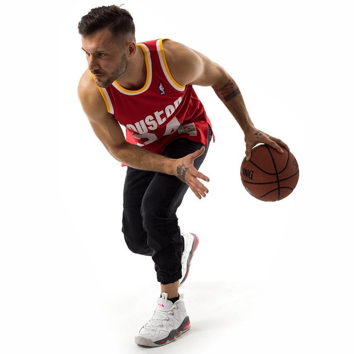Mitchell and Ness swingman jersey Houston Rockets Hakeem Olajuwon 1993-94 red