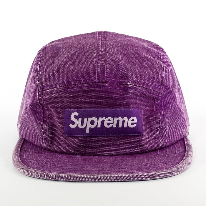 Supreme 5-panel Washed Canvas Camp Cap purple