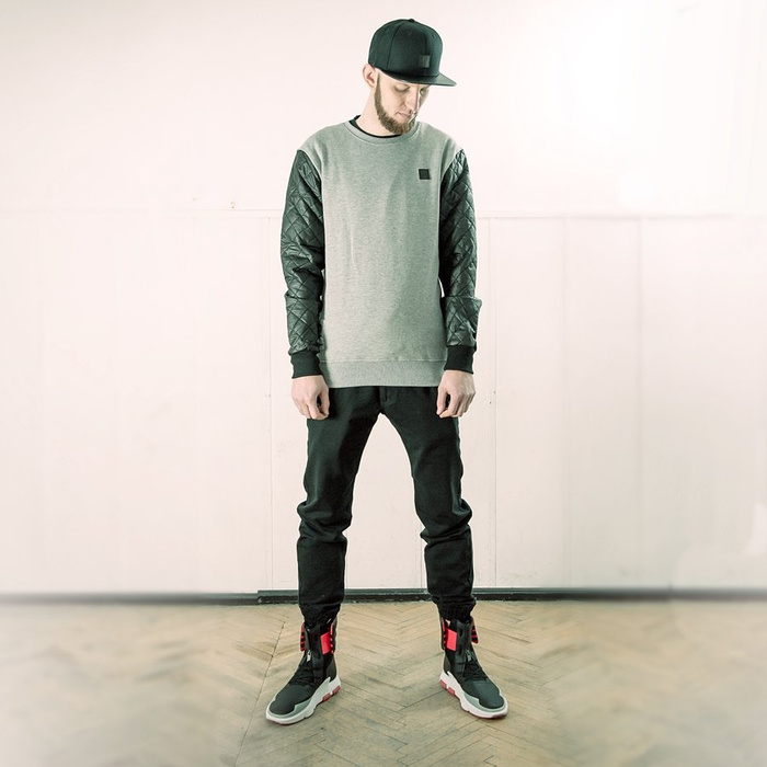 Bluza męska MLimited crewneck Leather Patch grey