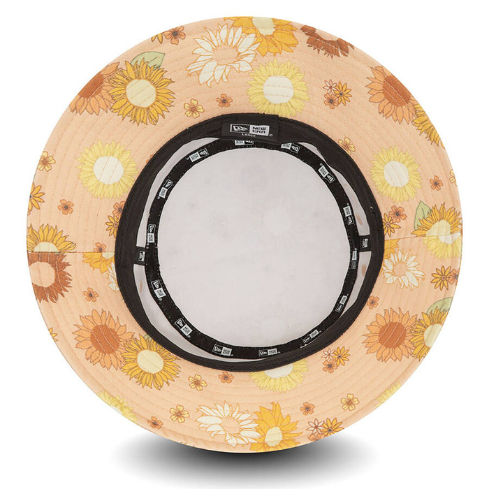 New Era Womens Floral All Over Print Bucket Hat peach