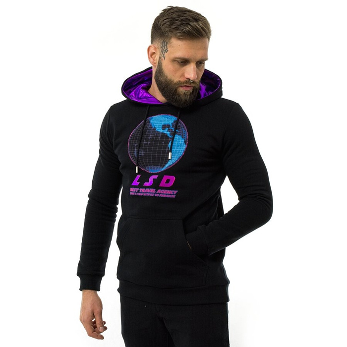 Bluza męska z kapturem Oddity Hoody Travel Agency black / violet