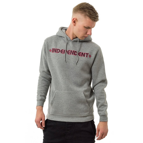 Independent sweatshirt Hood Bar Cross dark grey heather