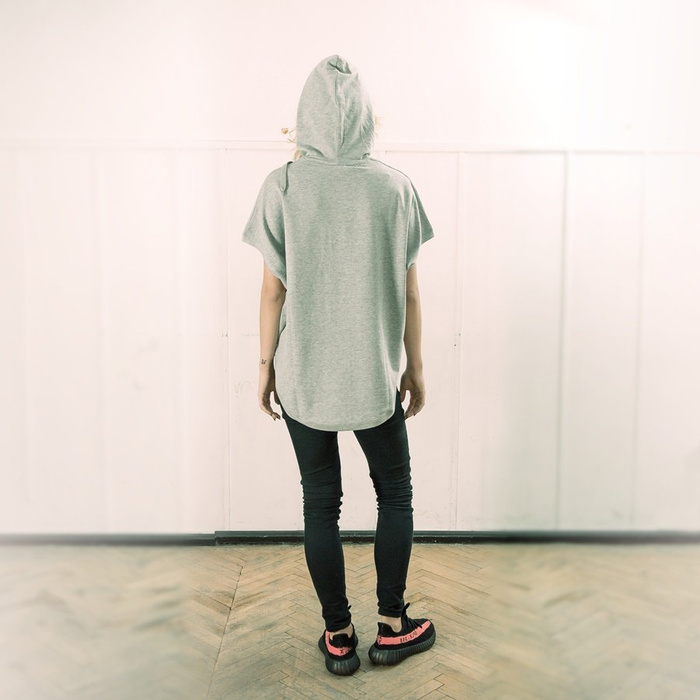 Bluza damska z kapturem MLimited bezrękawnik Leather Patch WMNS Vest Hoody grey heather