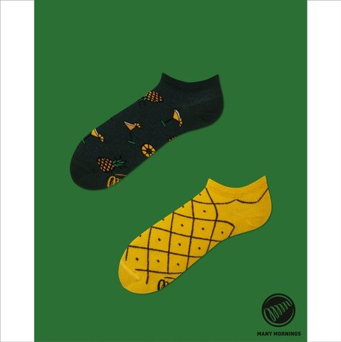 Many Mornings skarpety Pineapples Low yellow / black