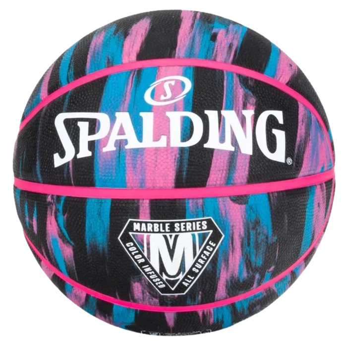 Spalding basketball Marble Outdoor black-pink-blue size.7