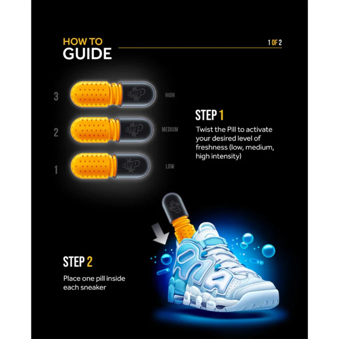 Crep Protect kapsułki odświeżające do butów Pills yellow / black (2szt.)