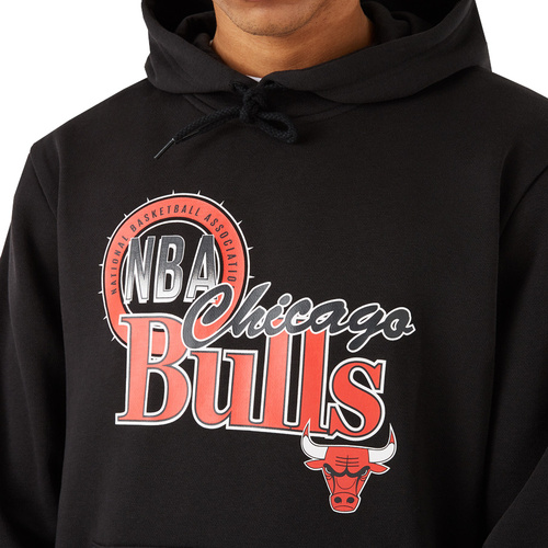 New Era bluza męska z kapturem  NBA Throwback Graphic Chicago Bulls black