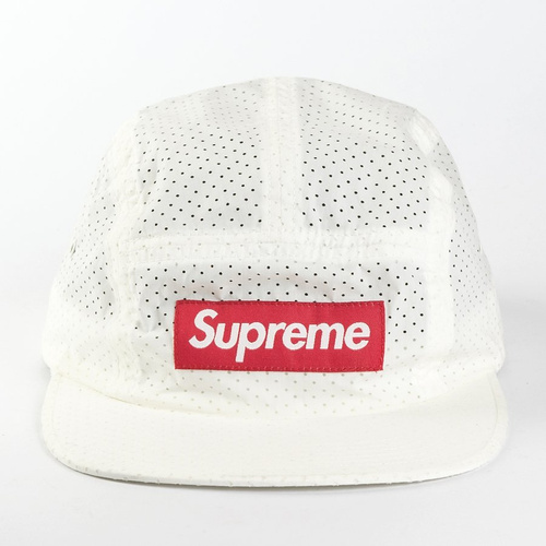 Supreme 5-panel Perforated Box Logo Camp Cap white