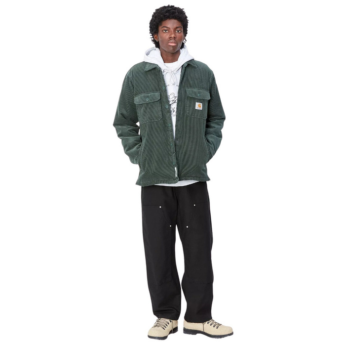 Carhartt WIP spodnie materiałowe męskie Walter Double Knee Pant black rinsed
