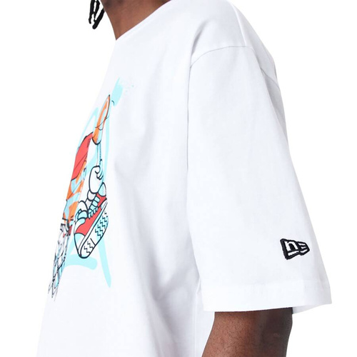 New Era Spray Graphic Oversized T-Shirt white