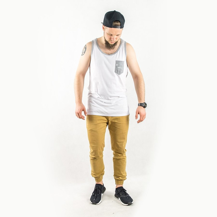 Koszulka męska Boar Clothing singlet Samar white / grey heather