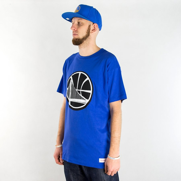 Koszulka Mitchell and Ness t-shirt Black and White Logo Traditional Golden State Warriors royal