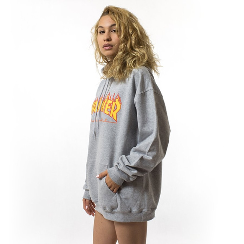 Thrasher sweatshirt hoody WMNS Flame Logo grey