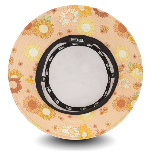New Era Womens Floral All Over Print Bucket Hat peach