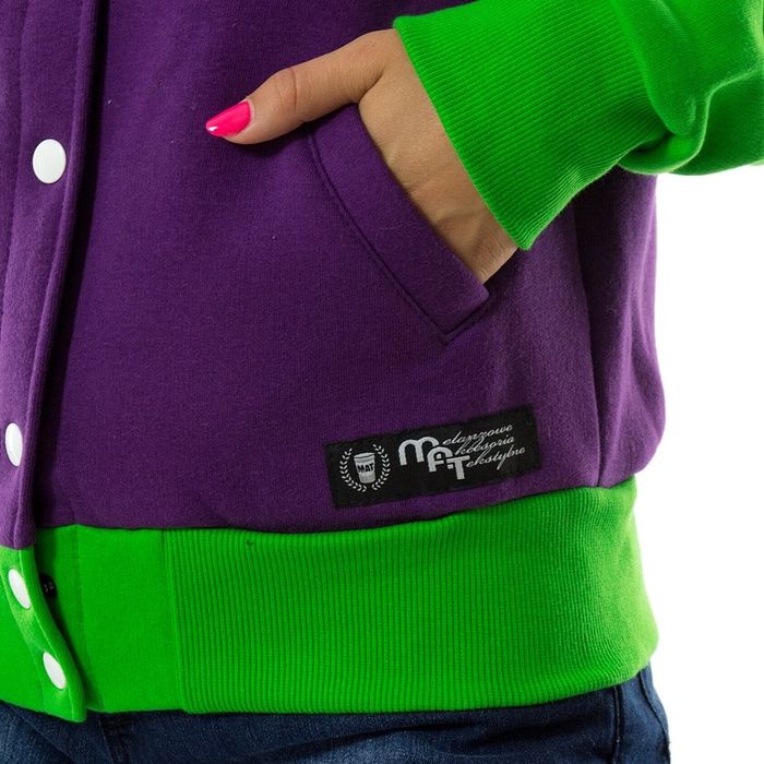 Melanżowe Akcesoria Tekstylne bluza damska WMNS Varsity Scirpt Logo purple / green 