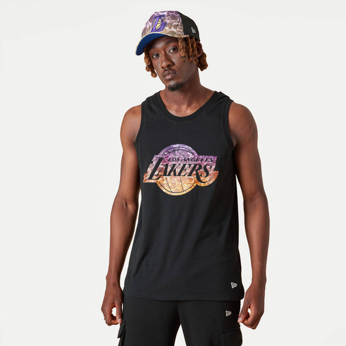 New Era Koszulka męska  tank top NBA Water Print Los Angeles Lakers black