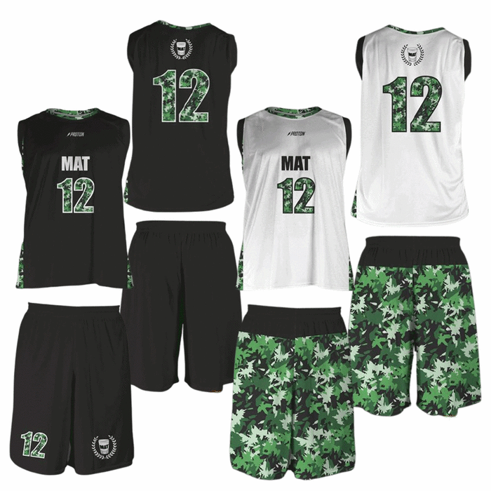 Proton x Melanżowe Akcesoria Tekstylne x MAT Wear WMNS Reversible Jersey & Shorts Bottle Camo white / black / camo