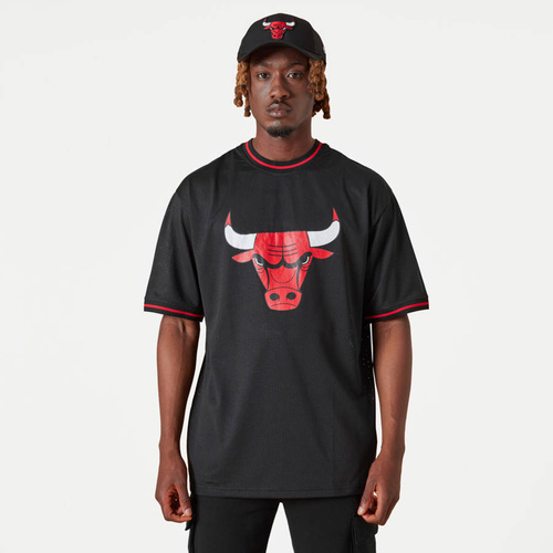 New Era Koszulka męska t-shirt NBA Mesh Oversized Logo Chicago Bulls black