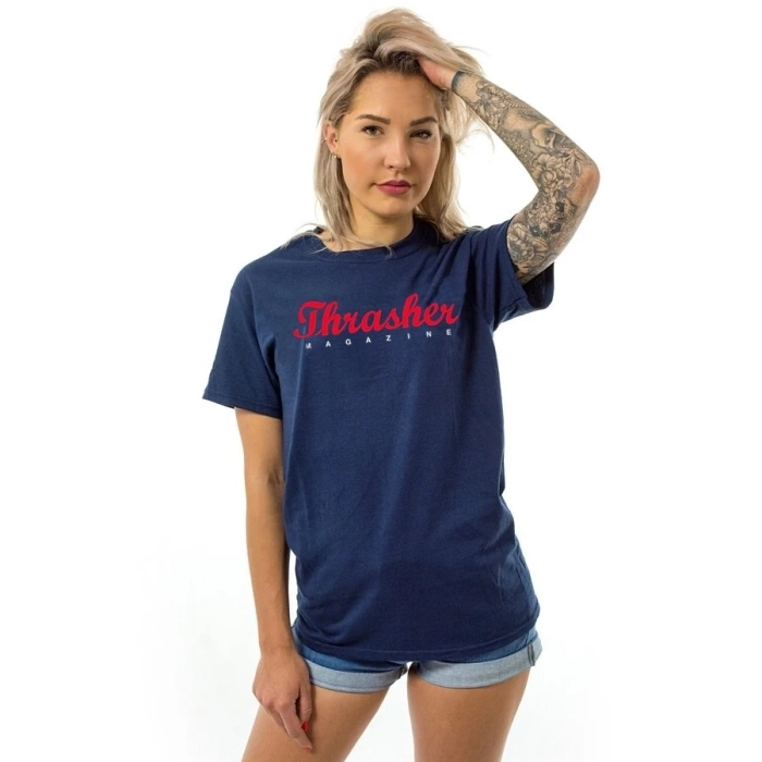 Thrasher Magazine t-shirt WMNS Script navy blue