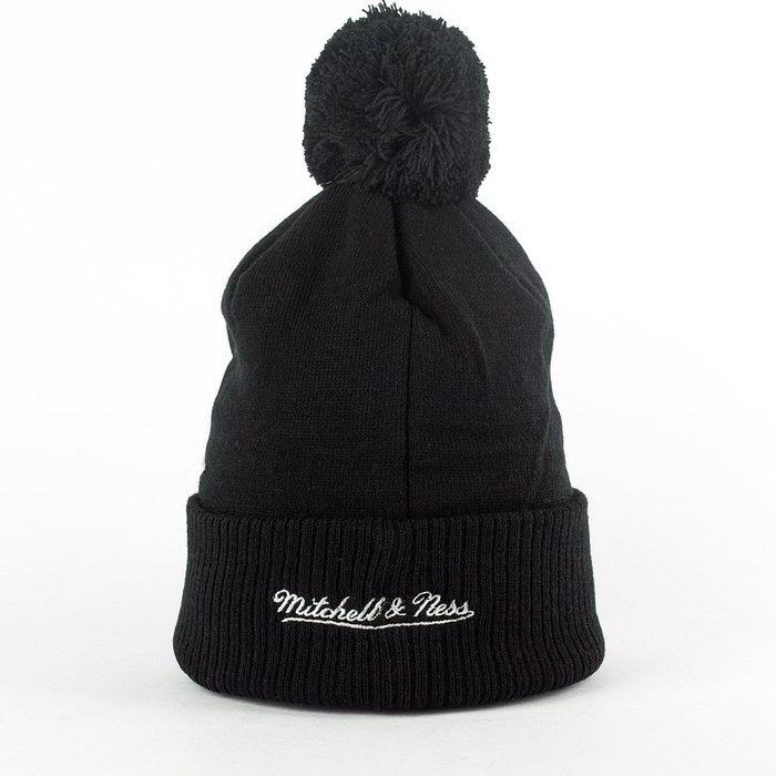 Czapka zimowa Mitchell and Ness Greyton Script Pom Beanie Brooklyn Nets black / grey