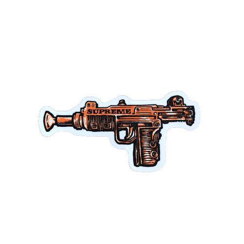 Supreme sticker Gun red