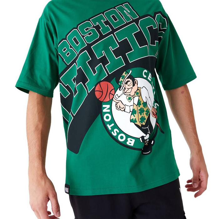 New Era koszulka męska NBA Large Wordmark Boston Celtics Oversized T-Shirt green