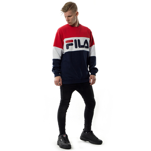 FILA sweatshirt crewneck Straight Blocked black iris / bright white / true red
