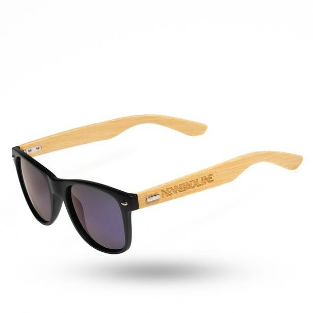 NewBadLine okulary przeciwsłoneczne Classic Wood polarized black - wood mat blue mirror 01-53